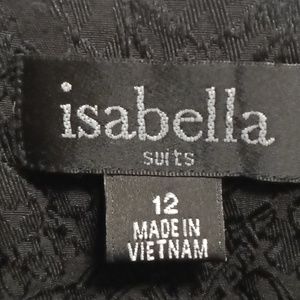 FINAL PRICE Isabella suit 2-pc black dress suit patterned design/cropped jacket